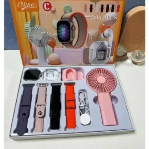 D96 Plus Smart Watch Watch, Earbuds, Fan Combo Pack
