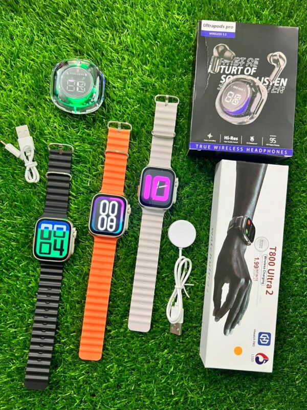 T800 Ultra 2 Smart Watch +  Ultrapods Pro Earbuds Combo - Image 2