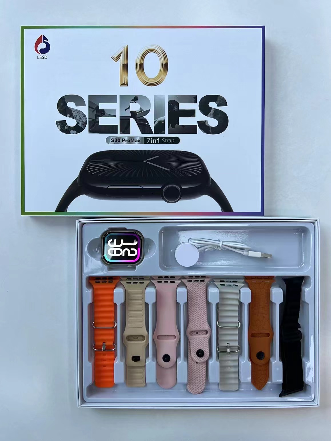 S30 Pro Max Smart Watch 7 Straps, Bluetooth Calling