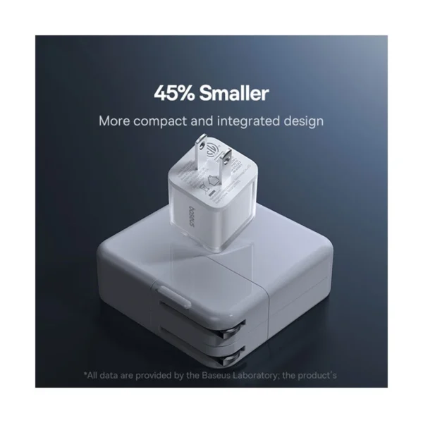 Baseus USB-C 20W GaN White Charger Adapter - Image 5