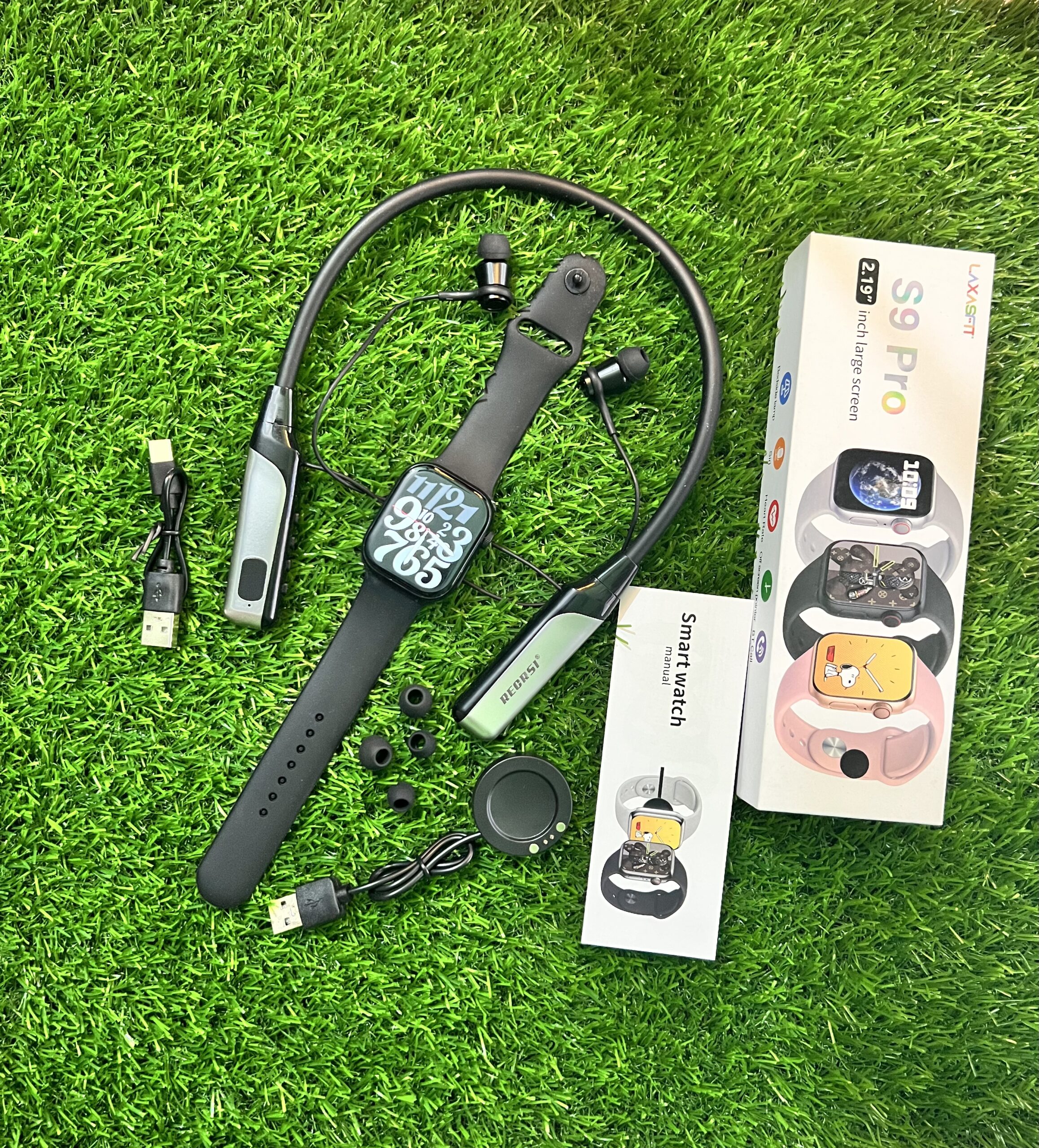 S9 Pro Smartwatch & Regrsi NY060 200H Neckband - Image 4